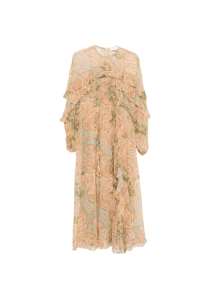 ZIMMERMANN Luna Flutter ruffled paisley dress - Neutrals