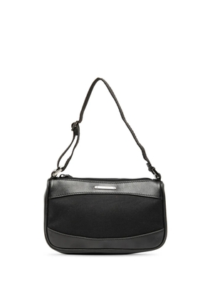 Gucci Pre-Owned 2000-2015 Leather Trimmed Canvas shoulder bag - Black