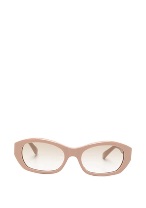 Balenciaga Eyewear logo oval-frame sunglasses - Neutrals