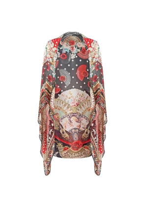 Camilla floral-print chiffon shrug - Black