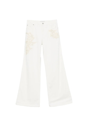 ERMANNO FIRENZE floral-embroidered jeans - White