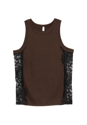 IMPERIAL lace tank top - Brown