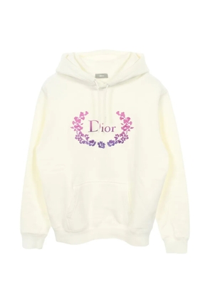 Christian Dior Pre-Owned 00s logo-embroidery pullover hoodie - White
