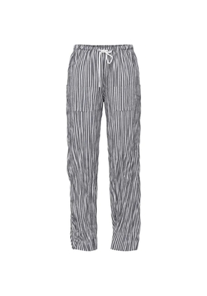 Osklen stripe.pattern wrinkled trousers - White