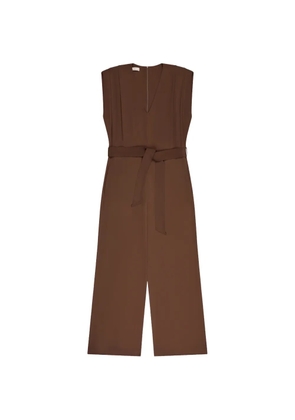 Glanshirt V-neck belted jumpsuit - Brown