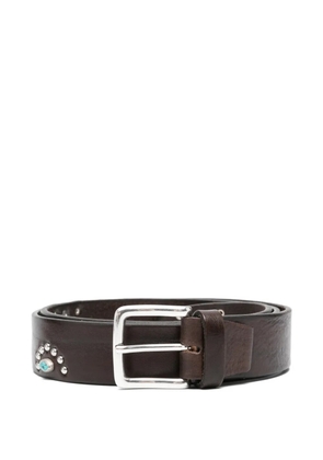 ALBERTO LUTI embellished leather belt - Brown