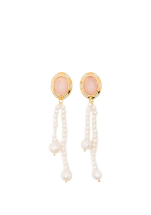 Aurelie Bidermann Mirasol oval drop pearl earrings - Gold