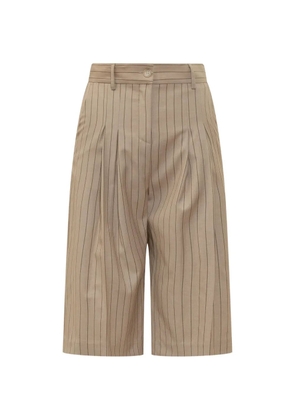 LE SULLY STUDIO pinstriped shorts - Neutrals