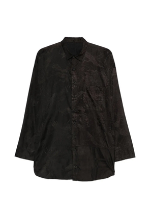 Christian Peau floral-patterned pocket shirt - Black