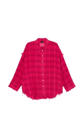 R13 frayed plaid shirt - Pink