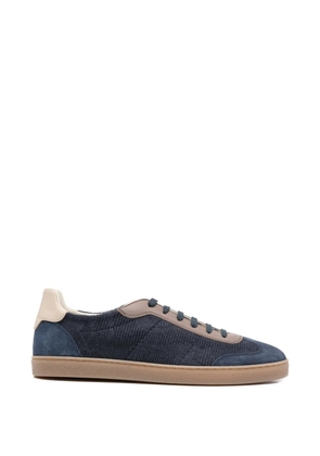 Brunello Cucinelli lace-up panelled sneakers - Blue