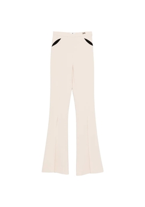 Elisabetta Franchi logo-detail flared trousers - Neutrals