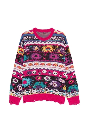 R13 floral distressed sweater - Black