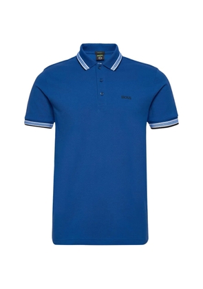 BOSS contrast-trim polo shirt - Blue
