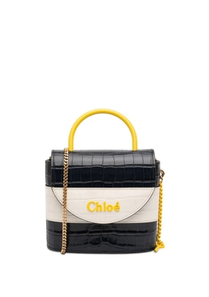 Chloé Pre-Owned 2019 Tricolor Croc Embossed Leather Aby Lock satchel - Blue