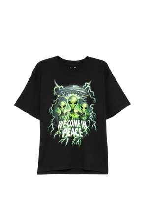 Melt alien-print T-shirt - Black