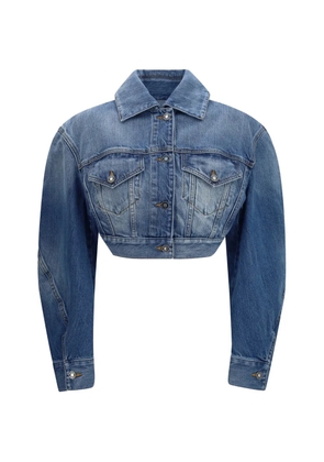 Givenchy open-back cotton cropped jacket - Blue