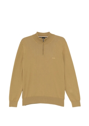 BOSS logo-embroidered jumper - Neutrals