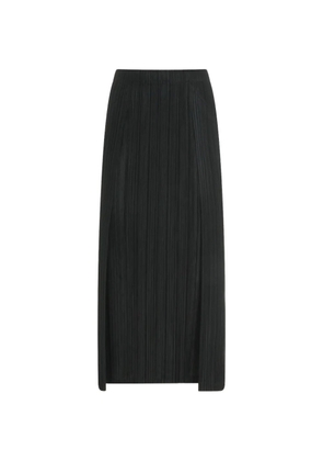 Pleats Please Issey Miyake pleated slit skirt - Black