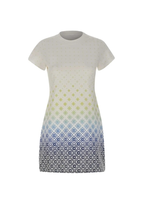 Casablanca AOP Monogram crew neck T-shirt dress - White