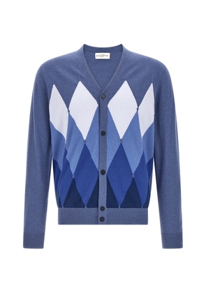 Ballantyne V-neck argyle cardigan - Blue