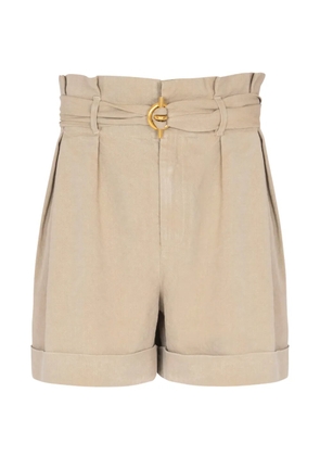 Balmain belted-waist tailored shorts - Neutrals