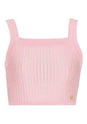 Balmain ribbed square-neck top - Pink