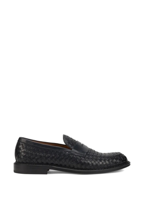Doucal's woven penny loafers - Black
