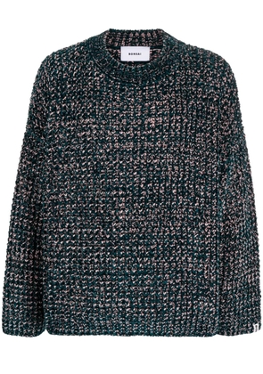 Bonsai logo-patch mélange-knit jumper - Green