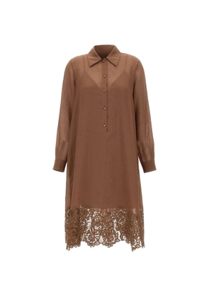 Max Mara sangallo lace ramie dress - Brown