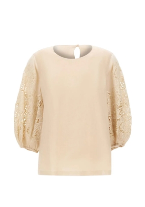 Max Mara macramé sleeve blouse - Neutrals
