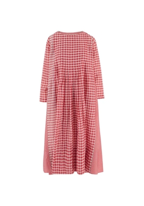 Pero checked round-neck dress - Red