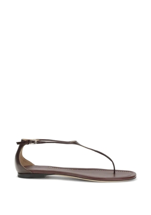 Francesco Russo T-strap square-toe sandals - Brown
