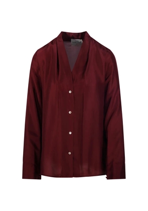 Forte Forte habotai V-neck buttoned shirt - Red