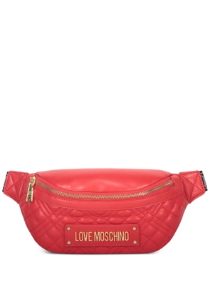 Love Moschino logo-plaque quilted belt bag - Red