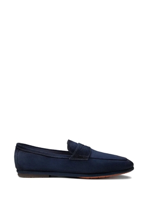 Santoni suede panelled loafers - Blue