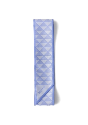 Prada jacquard silk scarf - Blue
