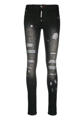 Philipp Plein distressed skinny jeans - Black