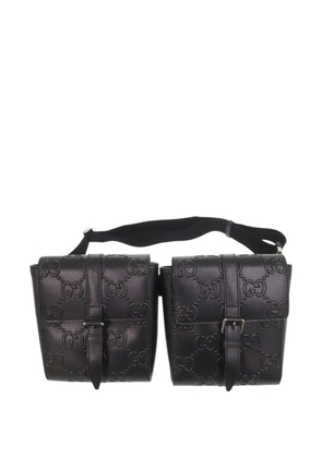 Gucci Pre-Owned 2016-2025 GG Embossed Perforated Double belt bag - Black