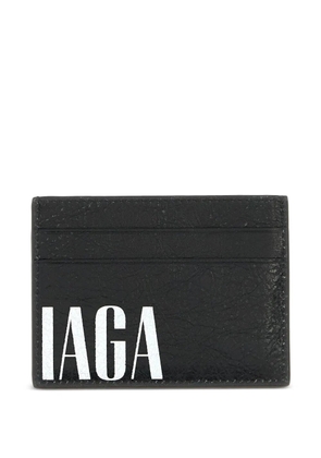 Balenciaga logo-print card holder - Black