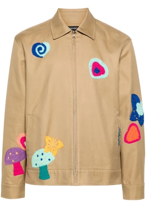 Nahmias crochet-detail cotton shirt jacket - Neutrals