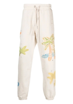 Palm Angels Palm Neon-print track pants - White