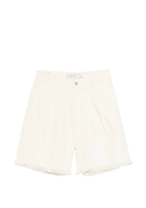 Bram’s Fruit fringed pleated shorts - Neutrals
