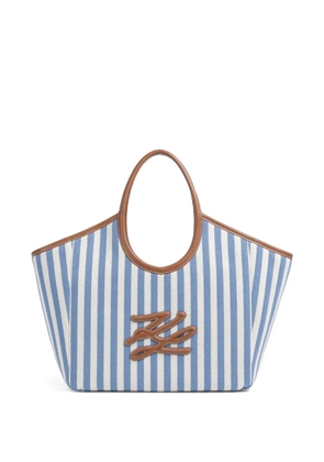 Karl Lagerfeld stripe shoulder bag - Blue