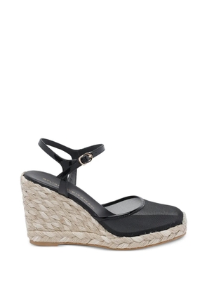 Stuart Weitzman mesh buckle heeled espadrilles - Black