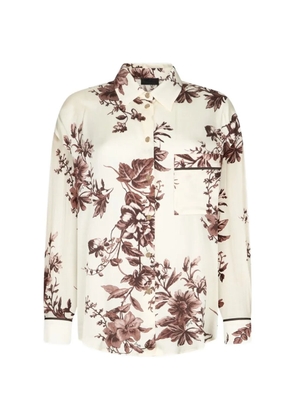 LIU JO floral-print chest-pocket shirt - Neutrals