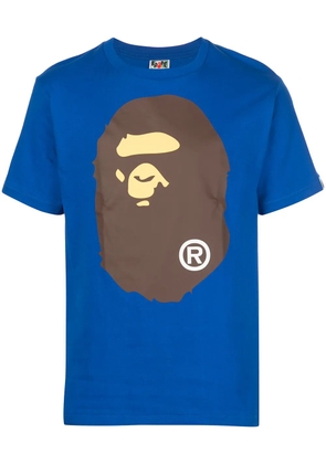A BATHING APE® logo print T-shirt - Blue