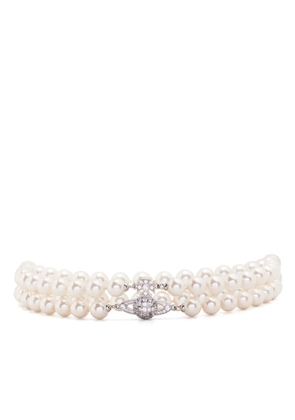 Vivienne Westwood Orb pearl double-row choker - Neutrals