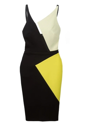 David Koma colour block fitted dress - Black