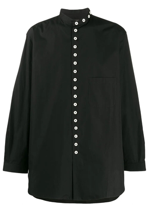 Yohji Yamamoto contrast button shirt - Black